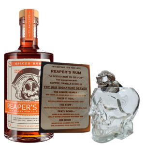 Reaper's Rum w- Skull Glass pourer and POS