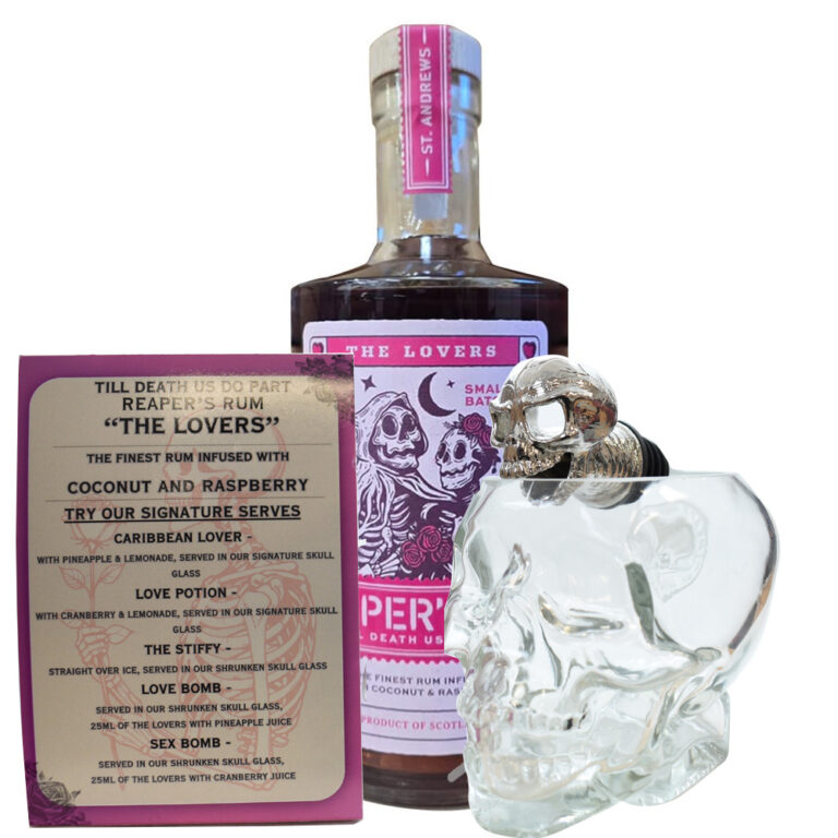 Reaper's Rum Lovers w- Skull Glass pourer and POS
